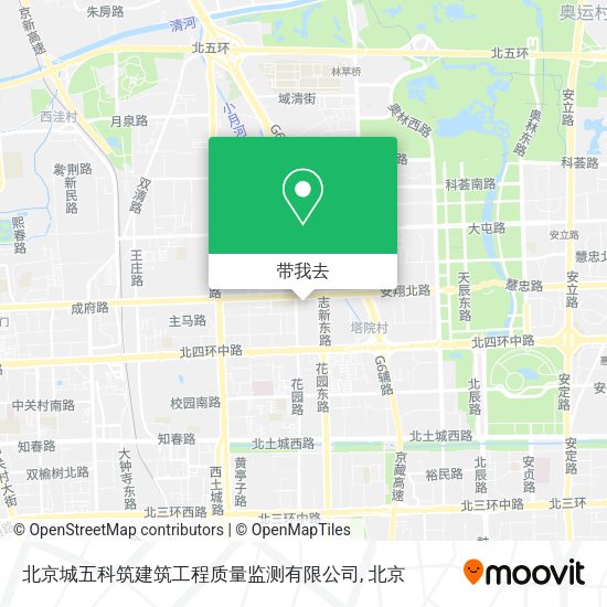 北京城五科筑建筑工程质量监测有限公司地图