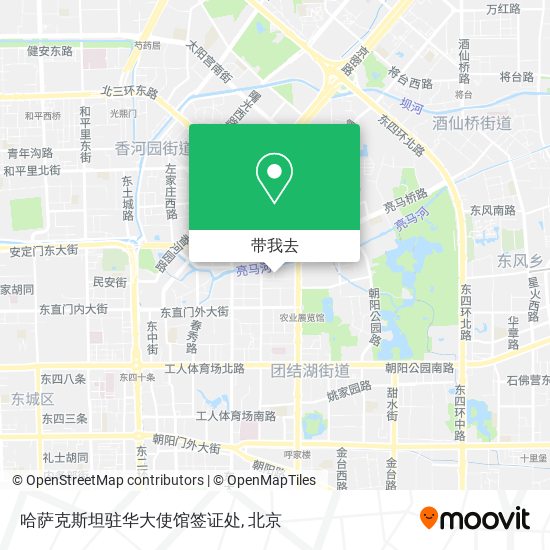 哈萨克斯坦驻华大使馆签证处地图