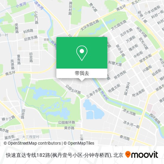 快速直达专线182路(枫丹壹号小区-分钟寺桥西)地图