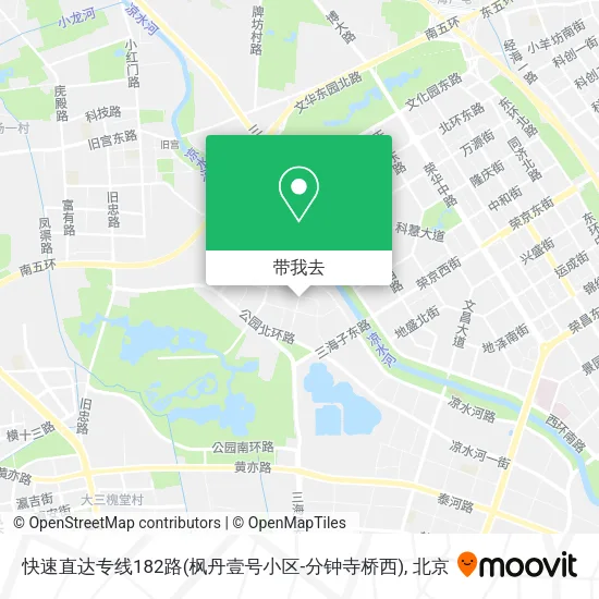快速直达专线182路(枫丹壹号小区-分钟寺桥西)地图