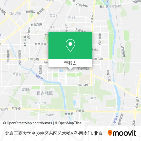 北京工商大学良乡校区东区艺术楼A座-西南门地图