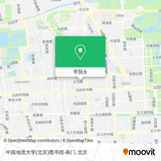 中国地质大学(北京)图书馆-南门地图