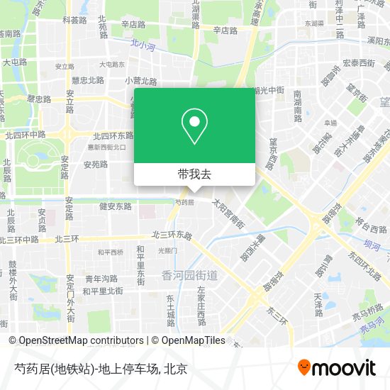 芍药居(地铁站)-地上停车场地图
