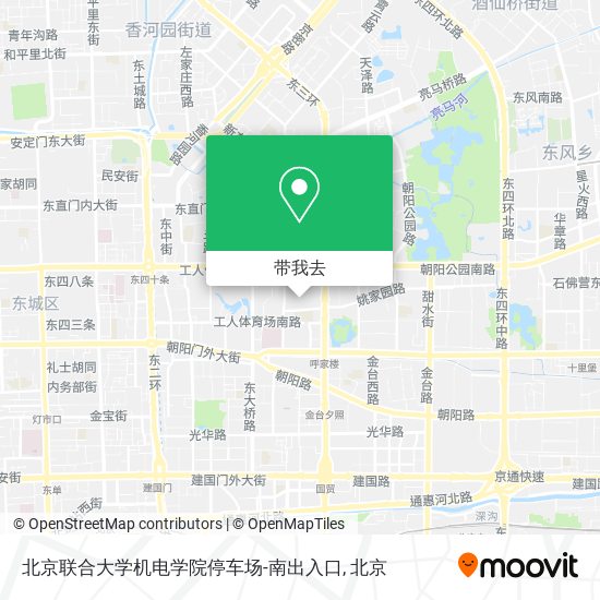 北京联合大学机电学院停车场-南出入口地图