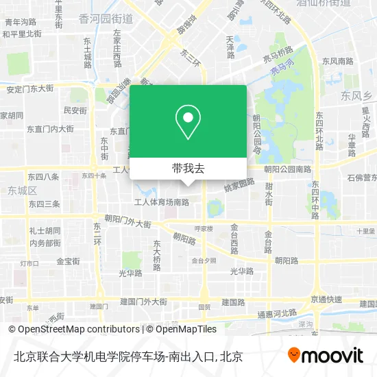 北京联合大学机电学院停车场-南出入口地图