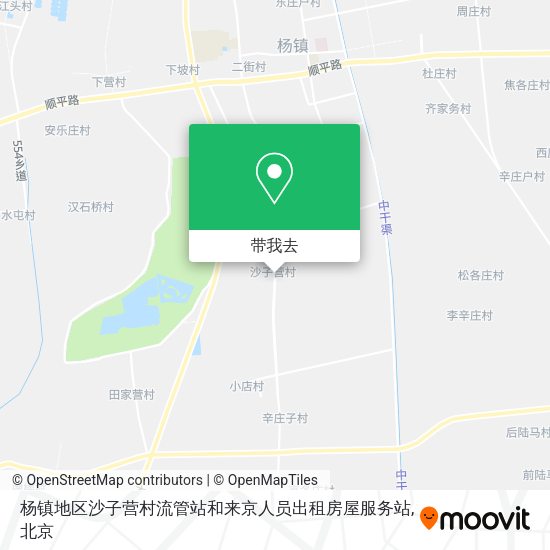 杨镇地区沙子营村流管站和来京人员出租房屋服务站地图