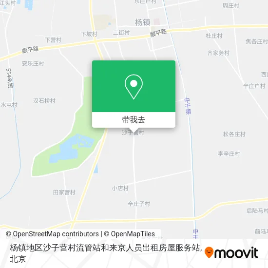 杨镇地区沙子营村流管站和来京人员出租房屋服务站地图