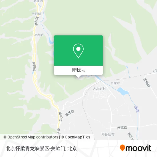 北京怀柔青龙峡景区-关岭门地图
