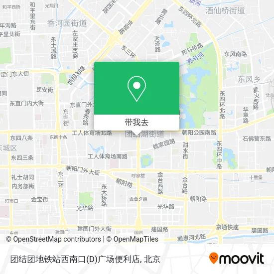 团结团地铁站西南口(D)广场便利店地图