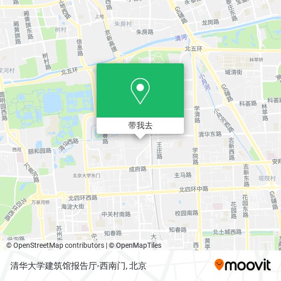 清华大学建筑馆报告厅-西南门地图