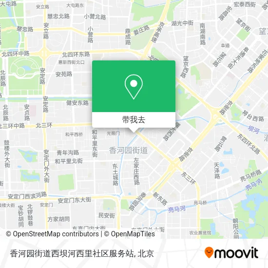 香河园街道西坝河西里社区服务站地图