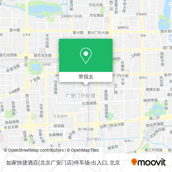 如家快捷酒店(北京广安门店)停车场-出入口地图