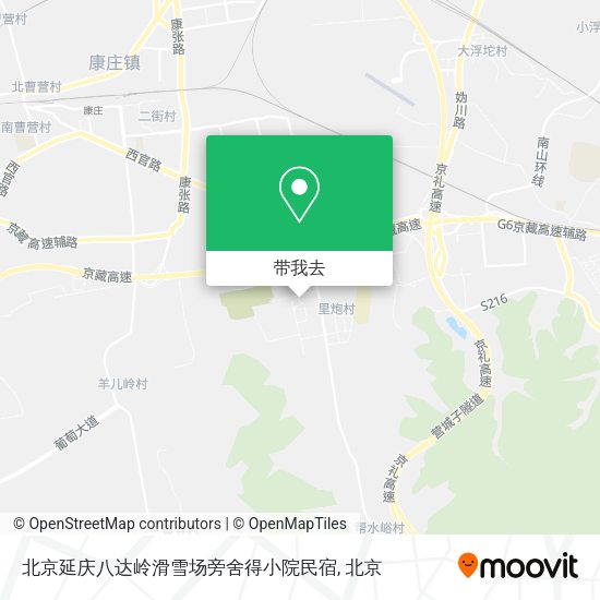 北京延庆八达岭滑雪场旁舍得小院民宿地图