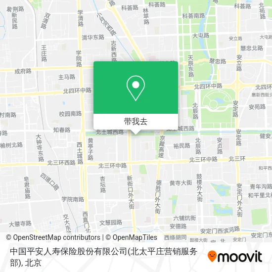 中国平安人寿保险股份有限公司(北太平庄营销服务部)地图