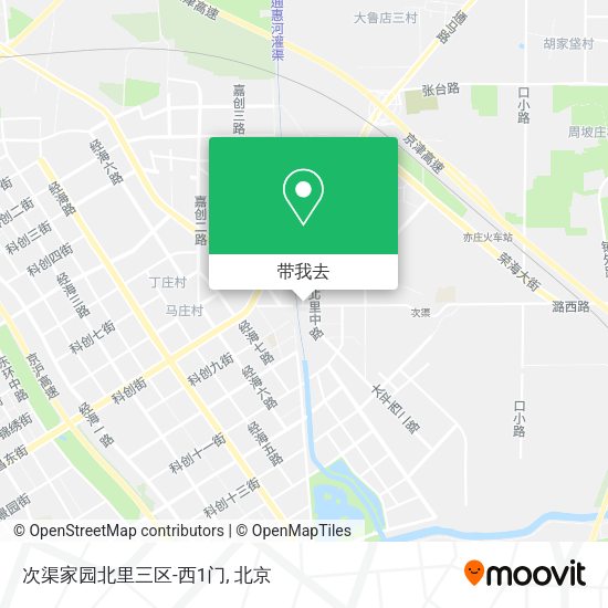 次渠家园北里三区-西1门地图
