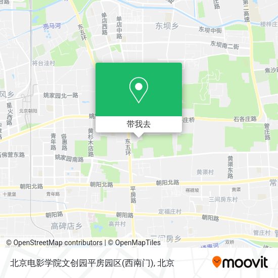 北京电影学院文创园平房园区(西南门)地图