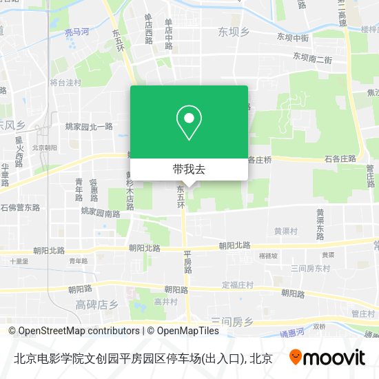 北京电影学院文创园平房园区停车场(出入口)地图