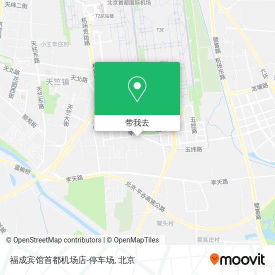 福成宾馆首都机场店-停车场地图