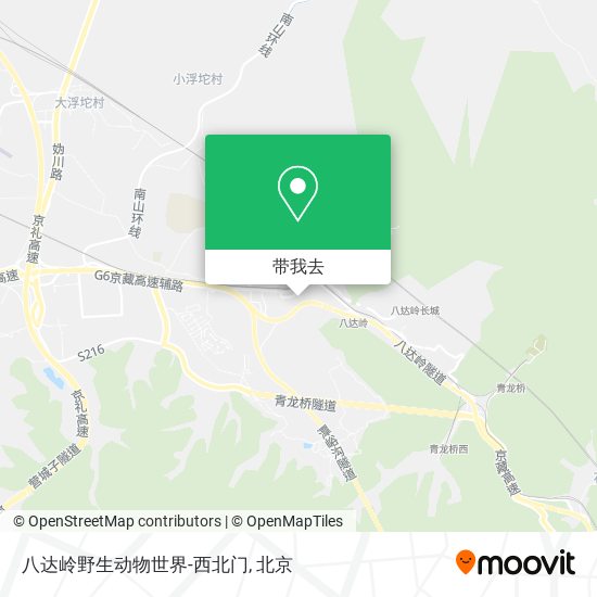 八达岭野生动物世界-西北门地图