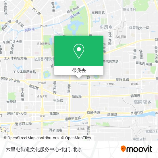 六里屯街道文化服务中心-北门地图