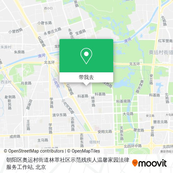 朝阳区奥运村街道林萃社区示范残疾人温馨家园法律服务工作站地图