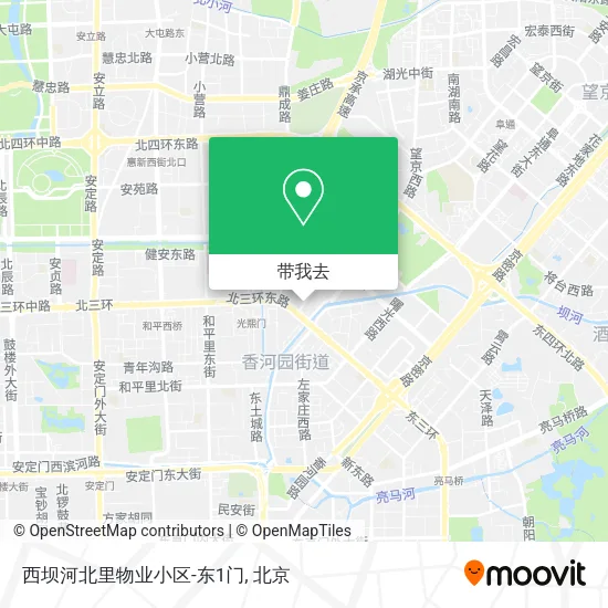 西坝河北里物业小区-东1门地图