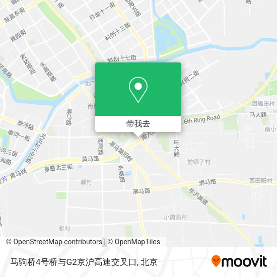 马驹桥4号桥与G2京沪高速交叉口地图