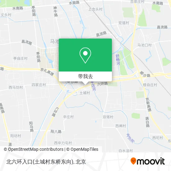 北六环入口(土城村东桥东向)地图