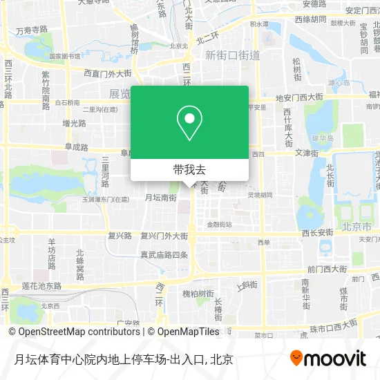 月坛体育中心院内地上停车场-出入口地图