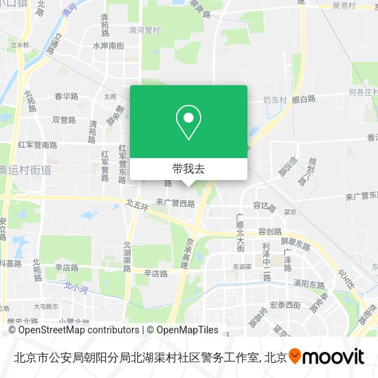 北京市公安局朝阳分局北湖渠村社区警务工作室地图