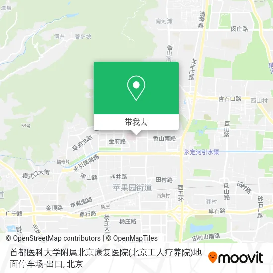 首都医科大学附属北京康复医院(北京工人疗养院)地面停车场-出口地图