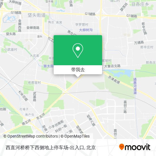 西直河桥桥下西侧地上停车场-出入口地图
