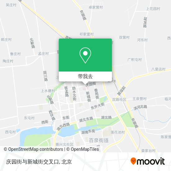 庆园街与新城街交叉口地图