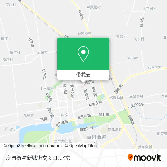 庆园街与新城街交叉口地图