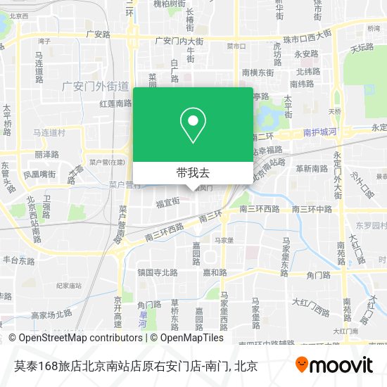 莫泰168旅店北京南站店原右安门店-南门地图