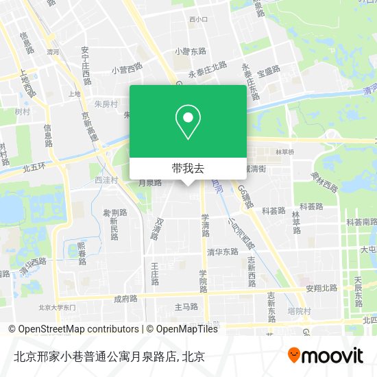 北京邢家小巷普通公寓月泉路店地图