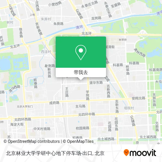 北京林业大学学研中心地下停车场-出口地图