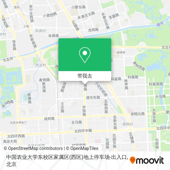中国农业大学东校区家属区(西区)地上停车场-出入口地图