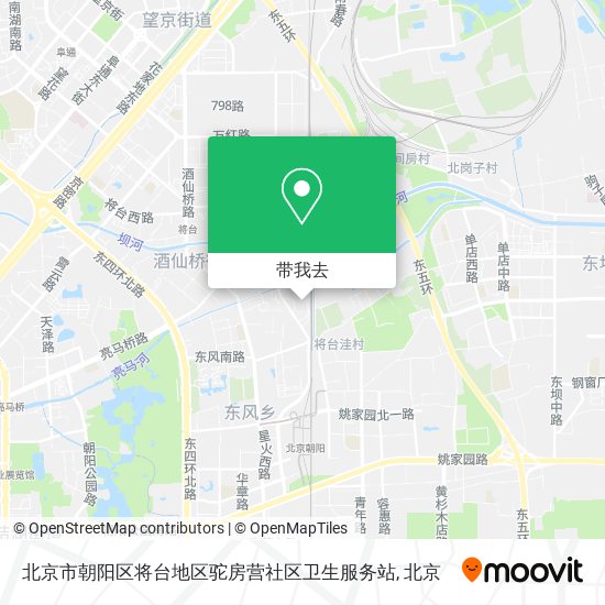 北京市朝阳区将台地区驼房营社区卫生服务站地图