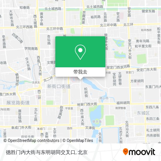 德胜门内大街与东明胡同交叉口地图