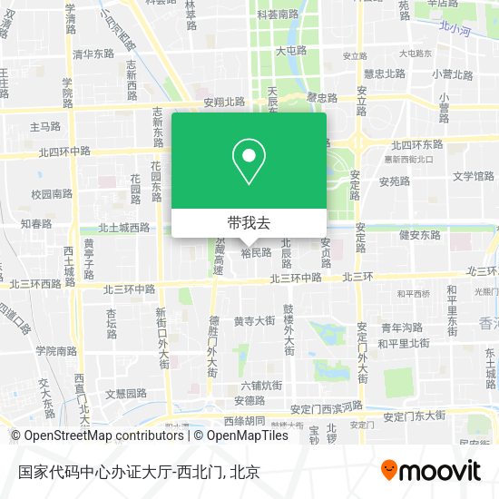 国家代码中心办证大厅-西北门地图