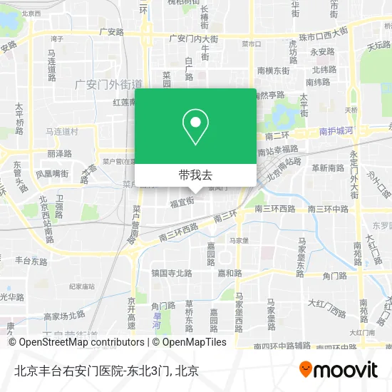 北京丰台右安门医院-东北3门地图