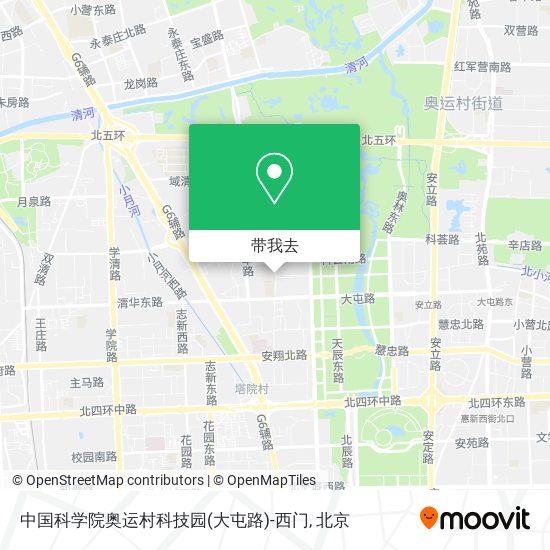 中国科学院奥运村科技园(大屯路)-西门地图