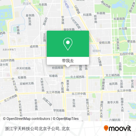 浙江宇天科技公司北京子公司地图