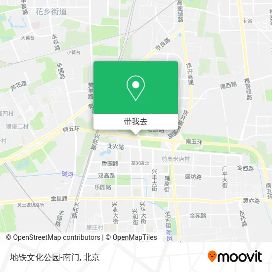 地铁文化公园-南门地图