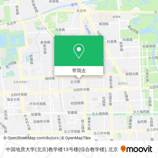 中国地质大学(北京)教学楼13号楼(综合教学楼)地图