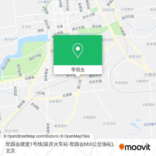 世园会摆渡1号线(延庆火车站-世园会bh3公交场站)地图
