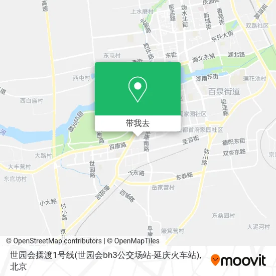 世园会摆渡1号线(世园会bh3公交场站-延庆火车站)地图
