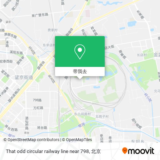 That odd circular railway line near 798地图