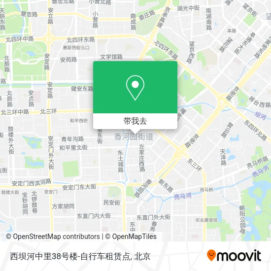 西坝河中里38号楼-自行车租赁点地图
